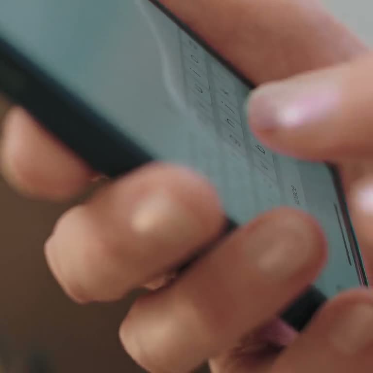 Des mains qui écrivent un message sur un smartphone